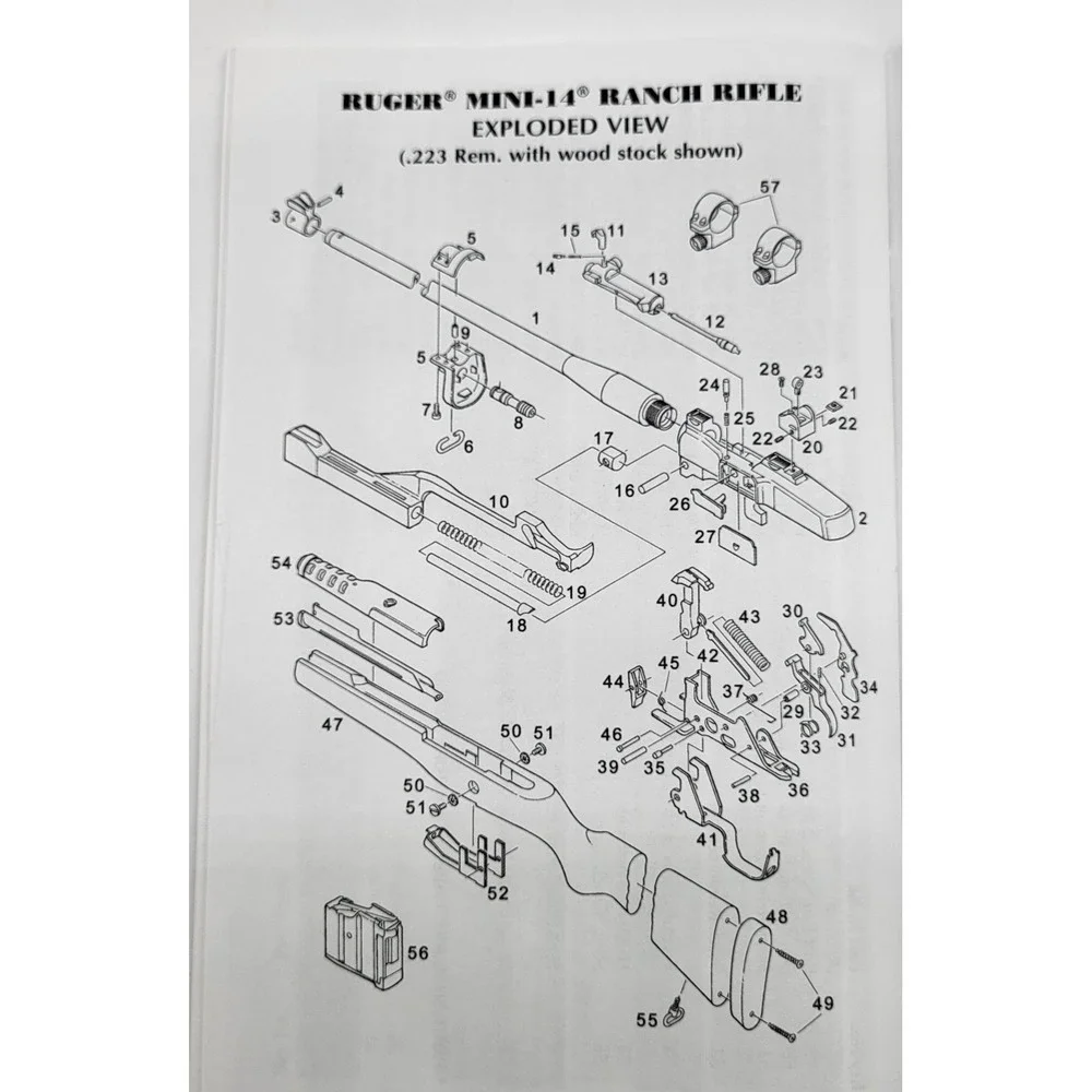 Ruger Instruction Manual For A Ruger Mini-14 Ranch & Mini Thirty Rifles - Picture 4 of 6
